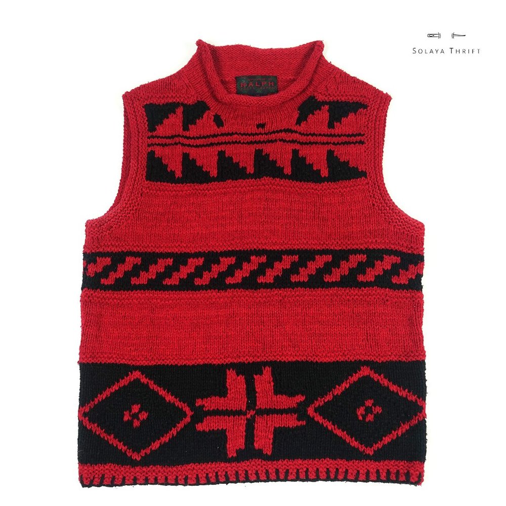 Exclusive Knit RALPH Ralph Lauren Red & Black Vest